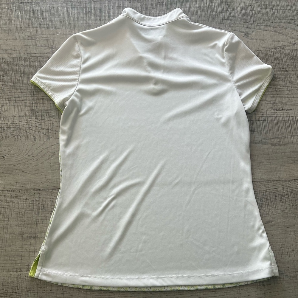 PGA Tour AirFlux Women’s Green and White Short Sleeve 1/4 Zip Golf Polo Size M - Picture 3 of 9